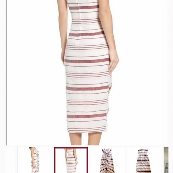 C/MEO Collective Striped Ruffle Strapless MIDI Dress size Medium - Picture 2 of 8